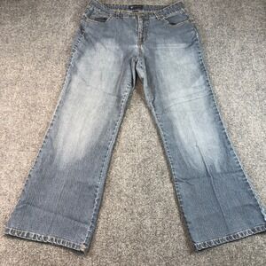 Relativity Women's Blue Wash Denim Jeans Bootcut Flare Leg Mid Rise Y2K